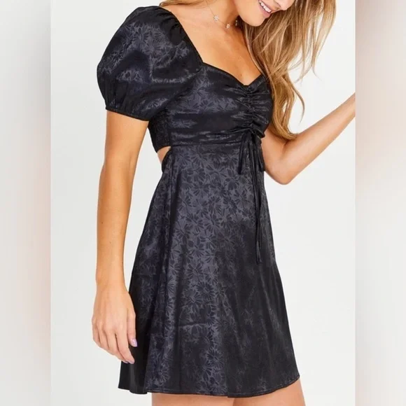 Altar'd State Black Dress with Puff SleevesNew with Tags